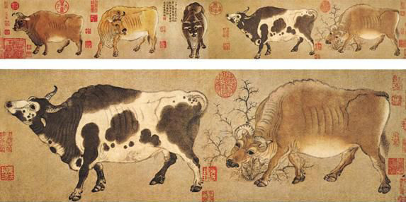 韩滉《五牛图》:现存最早纸上的动物画